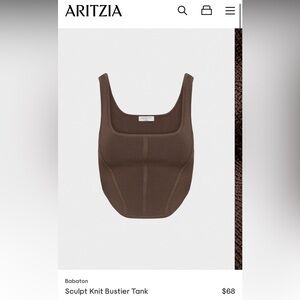 Babaton Sculpt Knit Bustier Tank - Brown size S